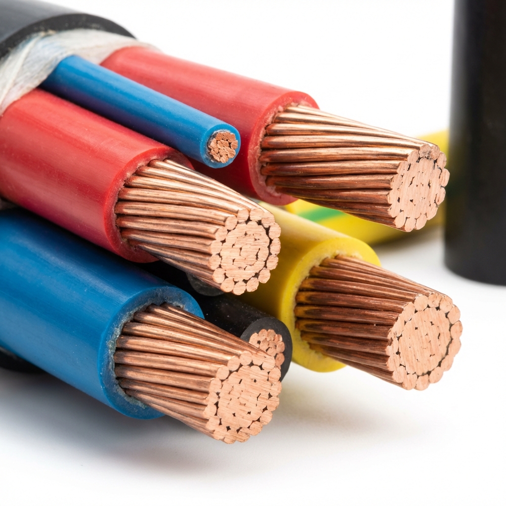 Elektrik kabloları kesit görünümü ve yalıtım katmanları